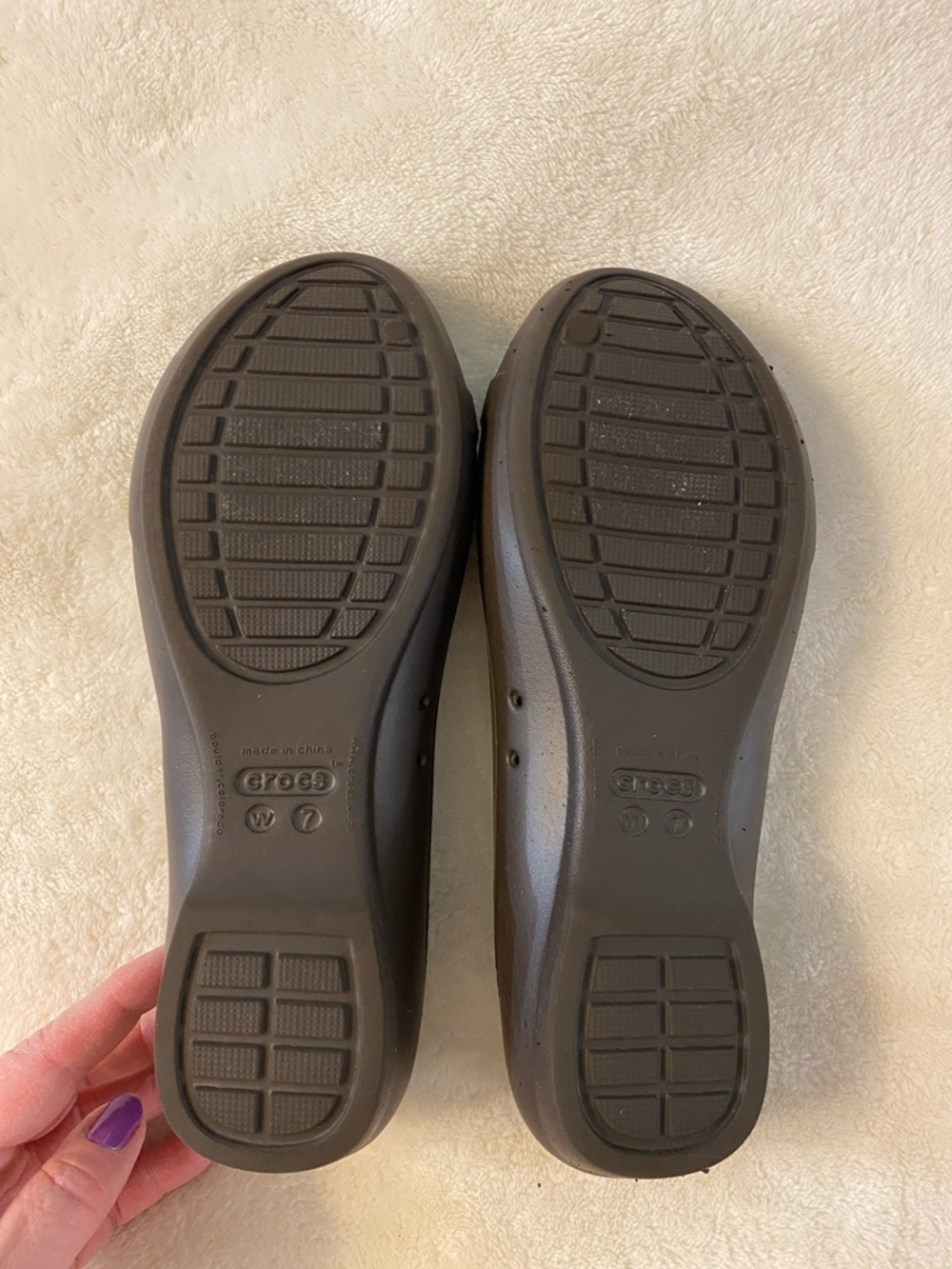 Crocs Gianna Link Ballet Flats Dark Brown Size 7 - Picture 4 of 6